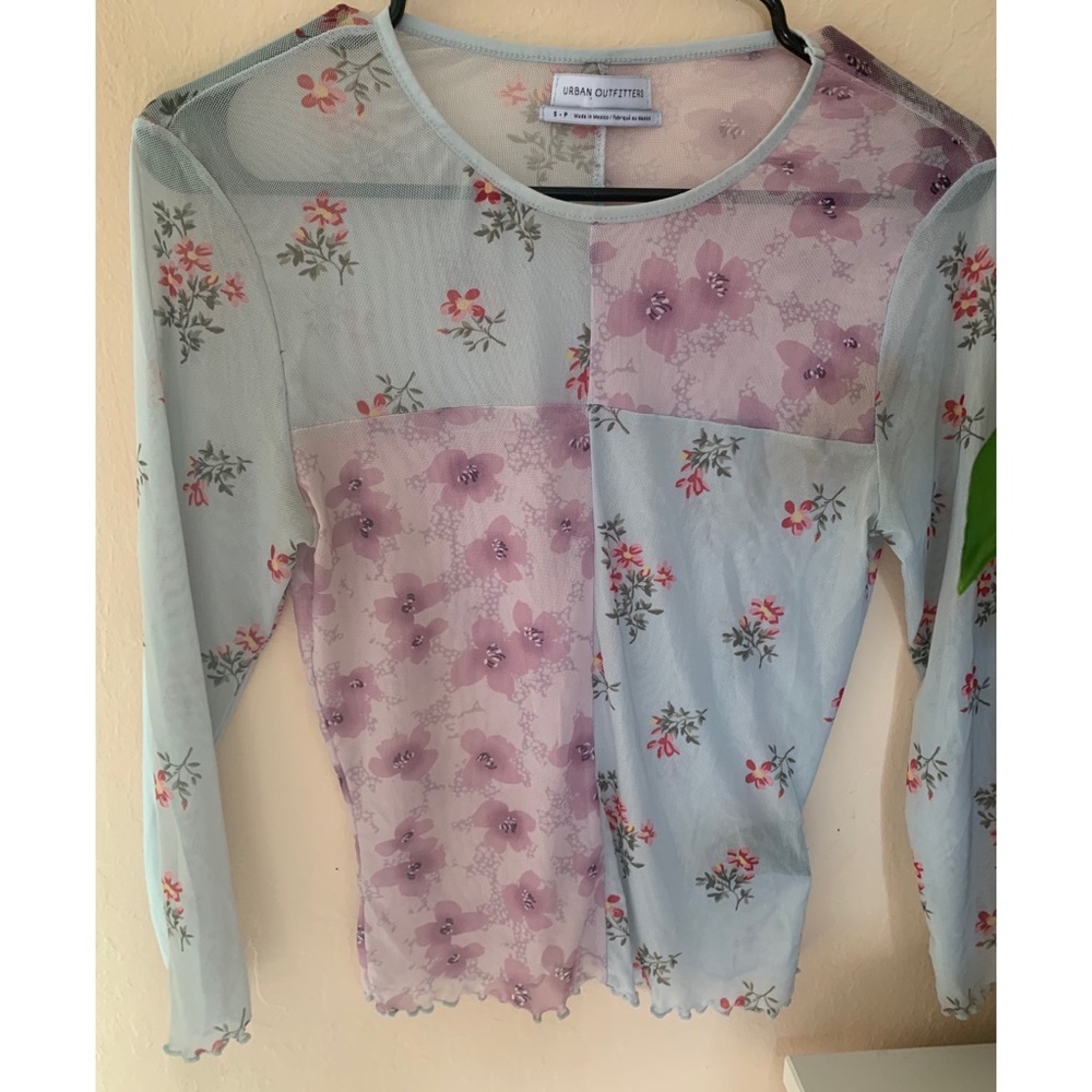 Urban outfitters mesh flower top